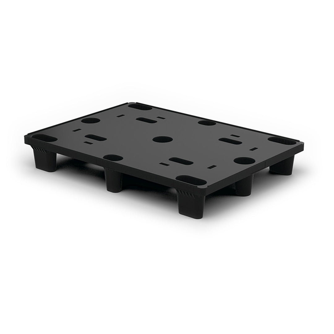 Top view of light weight, nestable distribution pallet with a solid deck and 30x42 inch footprint.