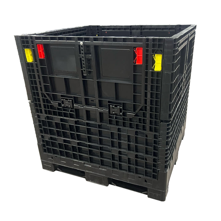 Front view of 4548x50 inch collapsible bulk container with walls erect.