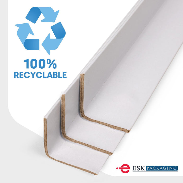 Packaging Cardboard Edge Protectors for Shipping - 2"W x 2"D x 48"L,White, 50/Pack