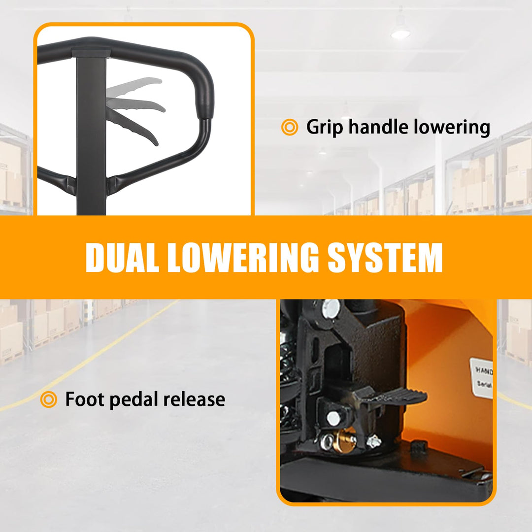 APOLLOLIFT Pallet Jack Truck, 5500lbs Capacity 21" W x 48" L Forks Manual Standard Duty Pallet Truck for Warehouse-Nylon Wheels