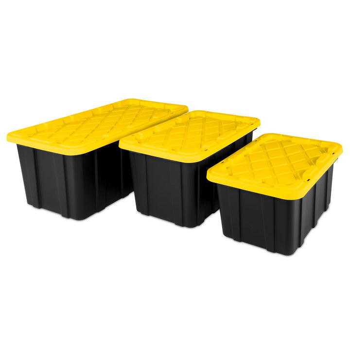 6-Pack Plastic Storage Container Bins with Lids, 17 Gallon