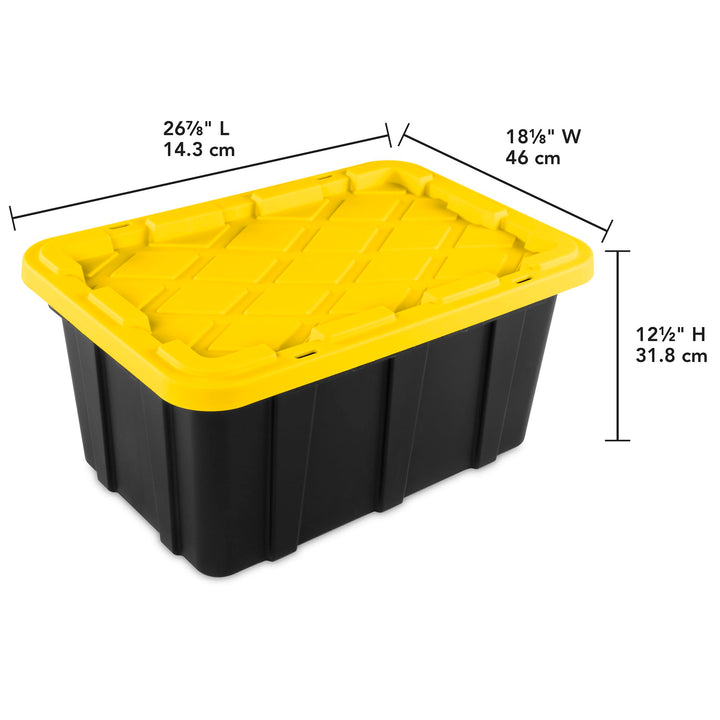 6-Pack Plastic Storage Container Bins with Lids, 17 Gallon