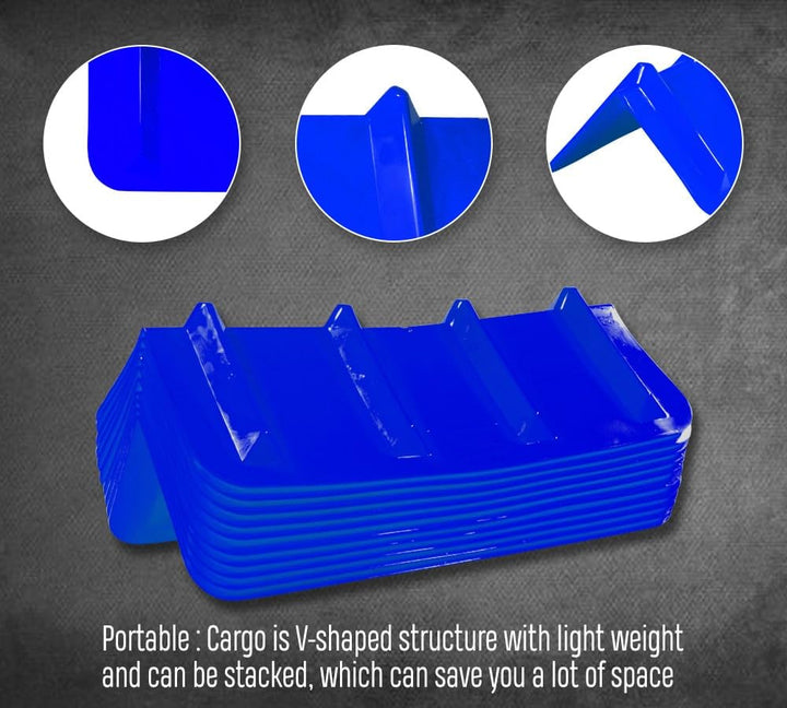 10 Pack Blue Flatbed Edge Protectors - 8" x 8" x 36"