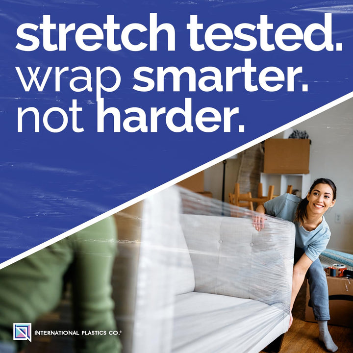 18" Stretch Film/Wrap 1500 feet 7 Layers 80 Gauge Industrial Strength up to 800% Stretch 20 Microns, Box of 4