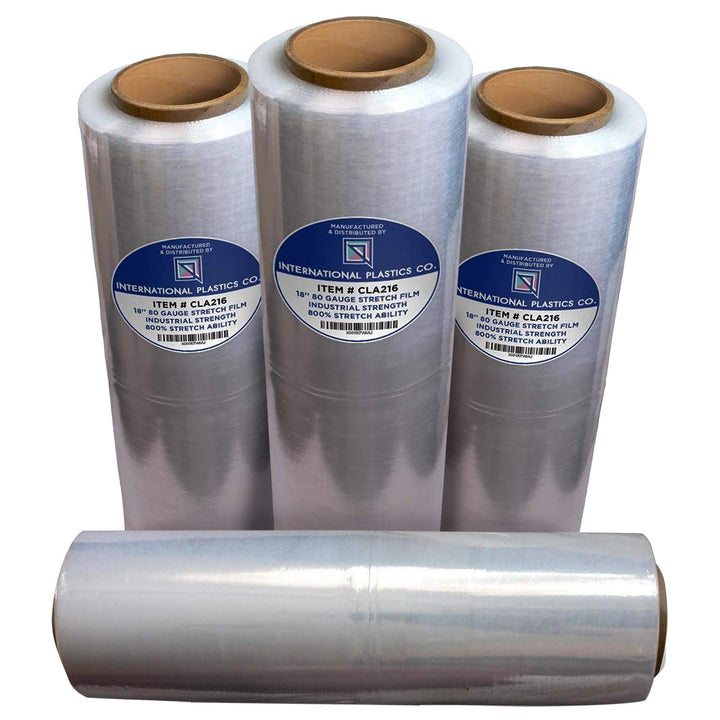 18" Stretch Film/Wrap 1500 feet 7 Layers 80 Gauge Industrial Strength up to 800% Stretch 20 Microns, Box of 4