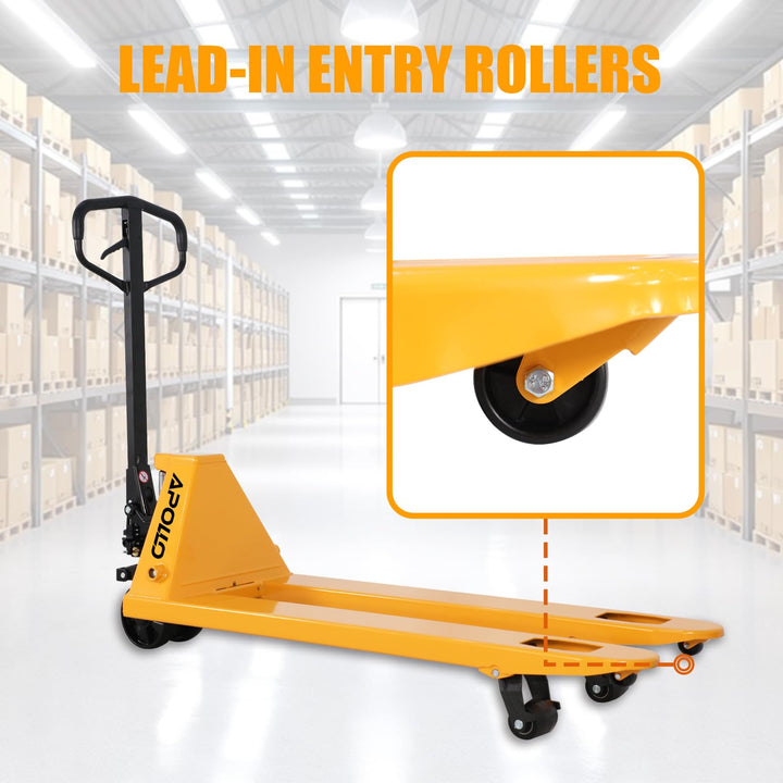 APOLLOLIFT Pallet Jack Truck, 5500lbs Capacity 21" W x 48" L Forks Manual Standard Duty Pallet Truck for Warehouse-Nylon Wheels