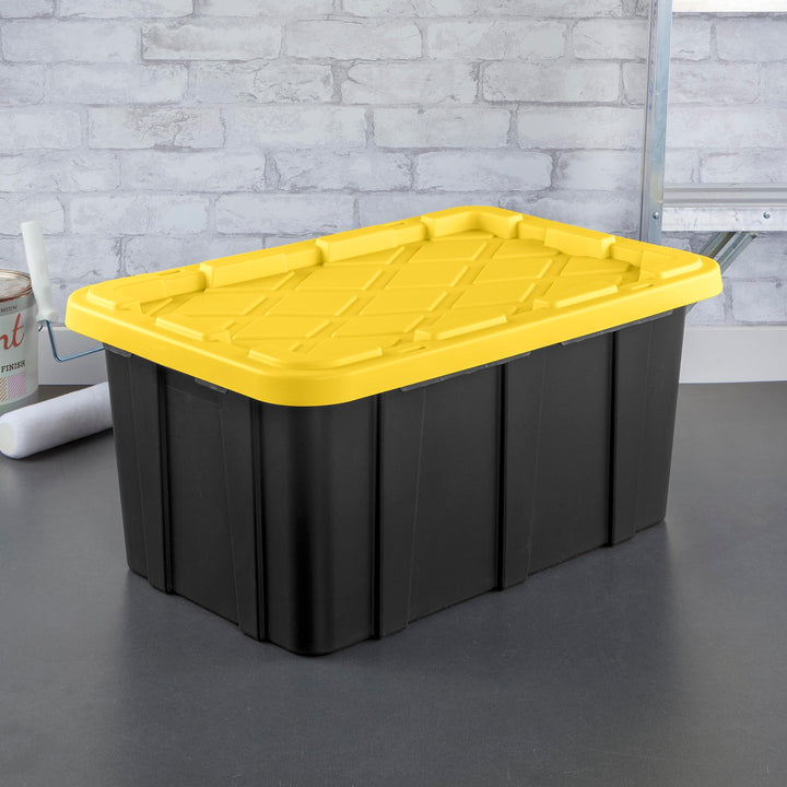 6-Pack Plastic Storage Container Bins with Lids, 17 Gallon