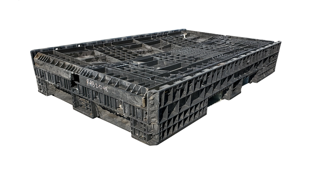 Reconditioned All Black 78x48x34 Bulk Container, 2 Drop 48" Side