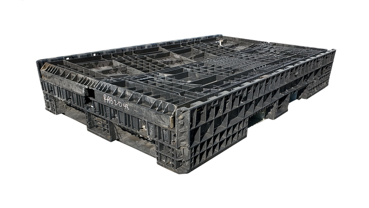 Reconditioned All Black 78x48x34 Bulk Container, 2 Drop 48" Side