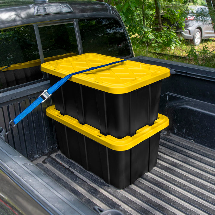 6-Pack Plastic Storage Container Bins with Lids, 17 Gallon
