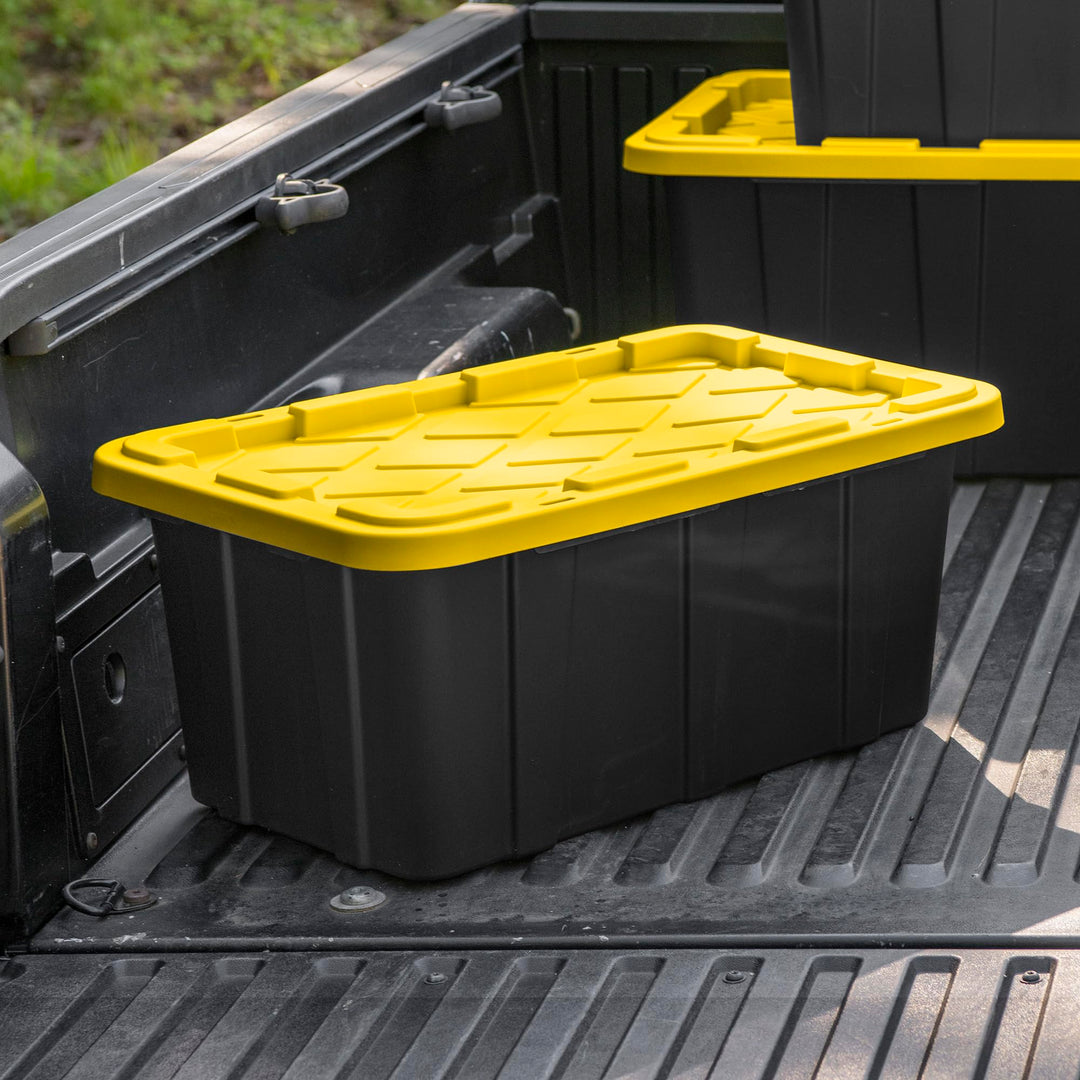 6-Pack Plastic Storage Container Bins with Lids, 17 Gallon