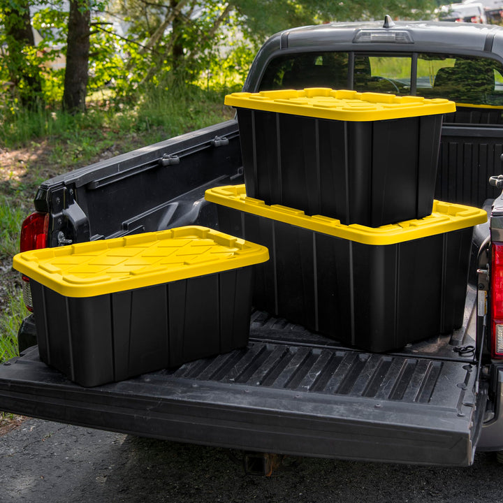 6-Pack Plastic Storage Container Bins with Lids, 17 Gallon