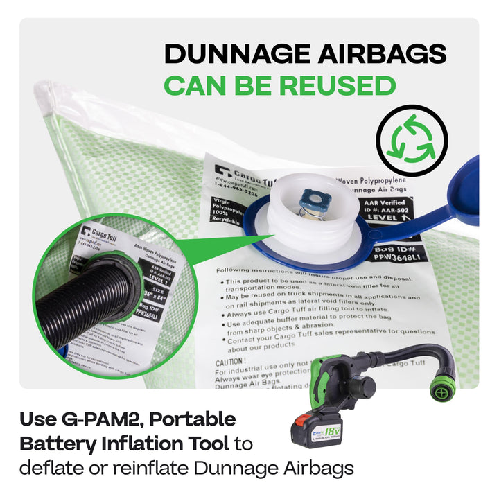 36" x 84" Dunnage Airbags, Woven Polypropylene, Level 1 (Pack of 1)