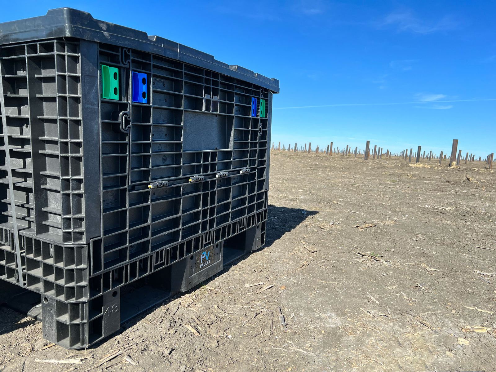 Collapsible bulk containers for utility-scale solar project storage and transport