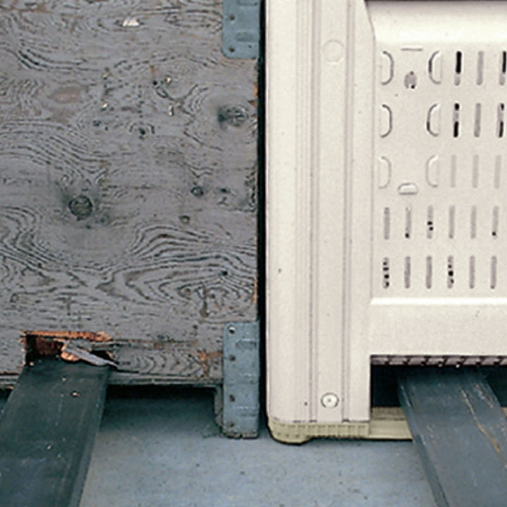 Base of wood bin versus plastic harvest bin. Plastic agriculture bins are durable and virtually maintenance free.